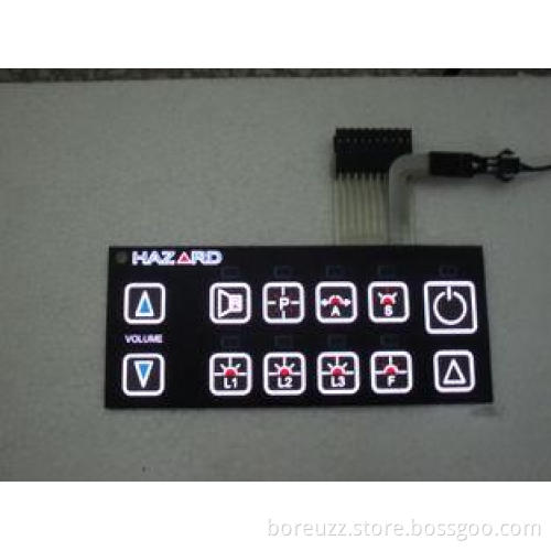 EL Display Backlit Membrane Switch With Embossed 280g Force